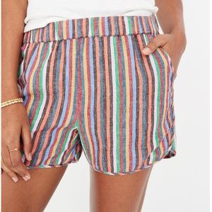 Madewell Pull-On Shorts in Rainbow Stripe
